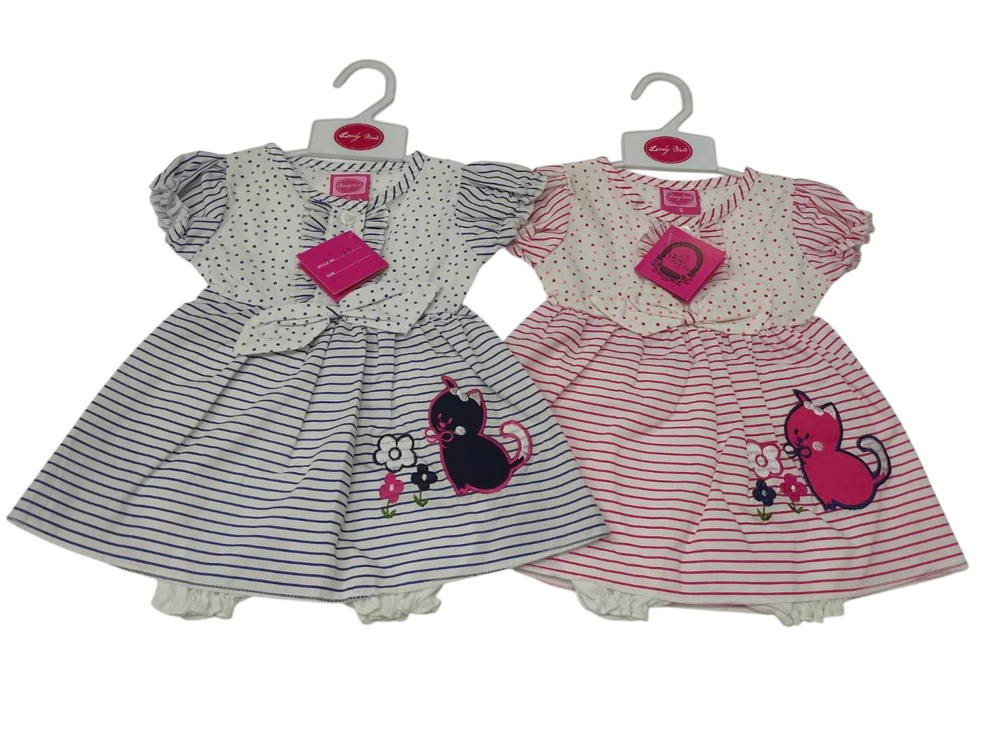 Baby Dress - Stripy Cat (0-9months) (PK6) DRS27(unit price 3.95)