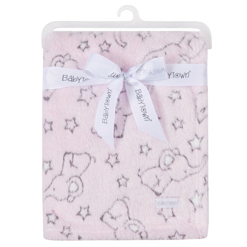 BABY PINK ELEPHANT JACQUARD BLANKET (75 x 90 cm) (PK6) 19C216