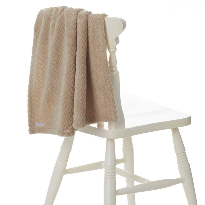 BABY TEXTURED PLUSH BLANKET-CARAMEL (75 x 90 cm) (PK6) 19C250