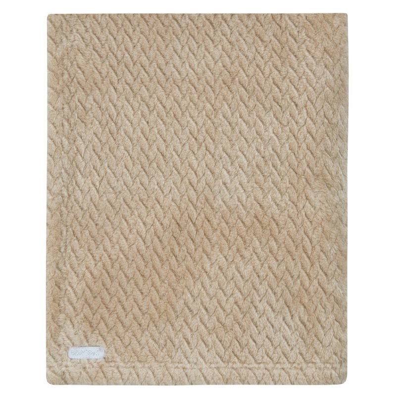 BABY TEXTURED PLUSH BLANKET-CARAMEL (75 x 90 cm) (PK6) 19C250