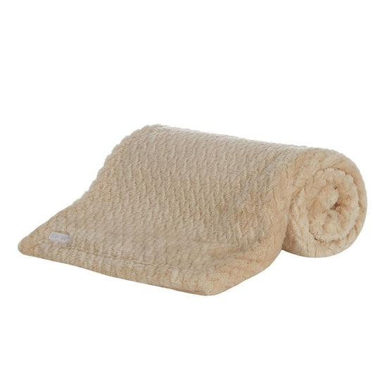 BABY TEXTURED PLUSH BLANKET-CARAMEL (75 x 90 cm) (PK6) 19C250