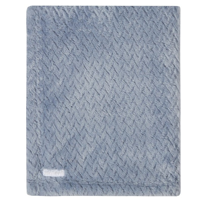 BABY TEXTURED PLUSH BLANKET-DUSKY BLUE (75 x 90 cm) (PK6) 19C251