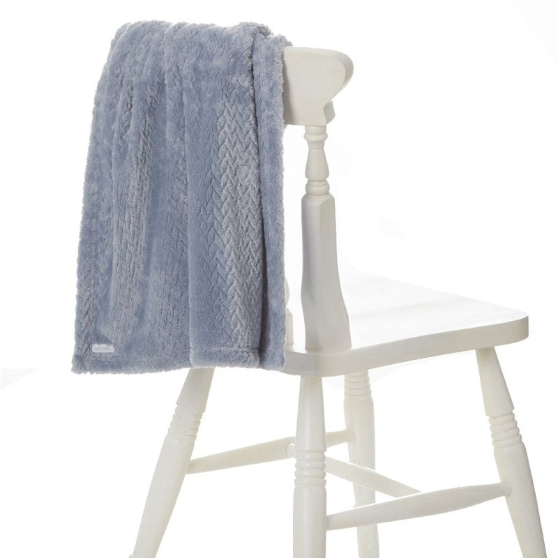 BABY TEXTURED PLUSH BLANKET-DUSKY BLUE (75 x 90 cm) (PK6) 19C251