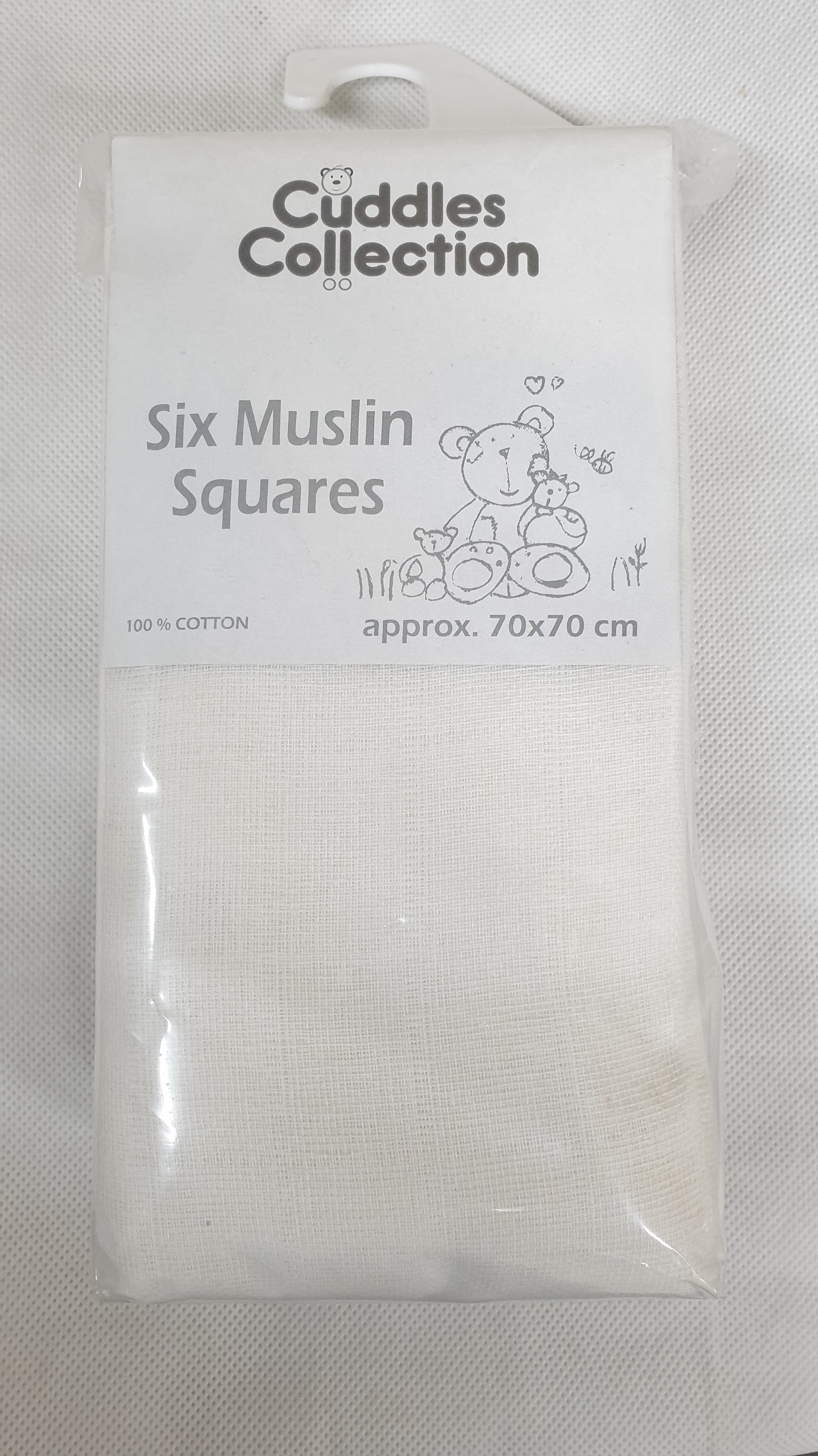 WHITE MUSLIN SQUARES (6PCS) CCU10423w