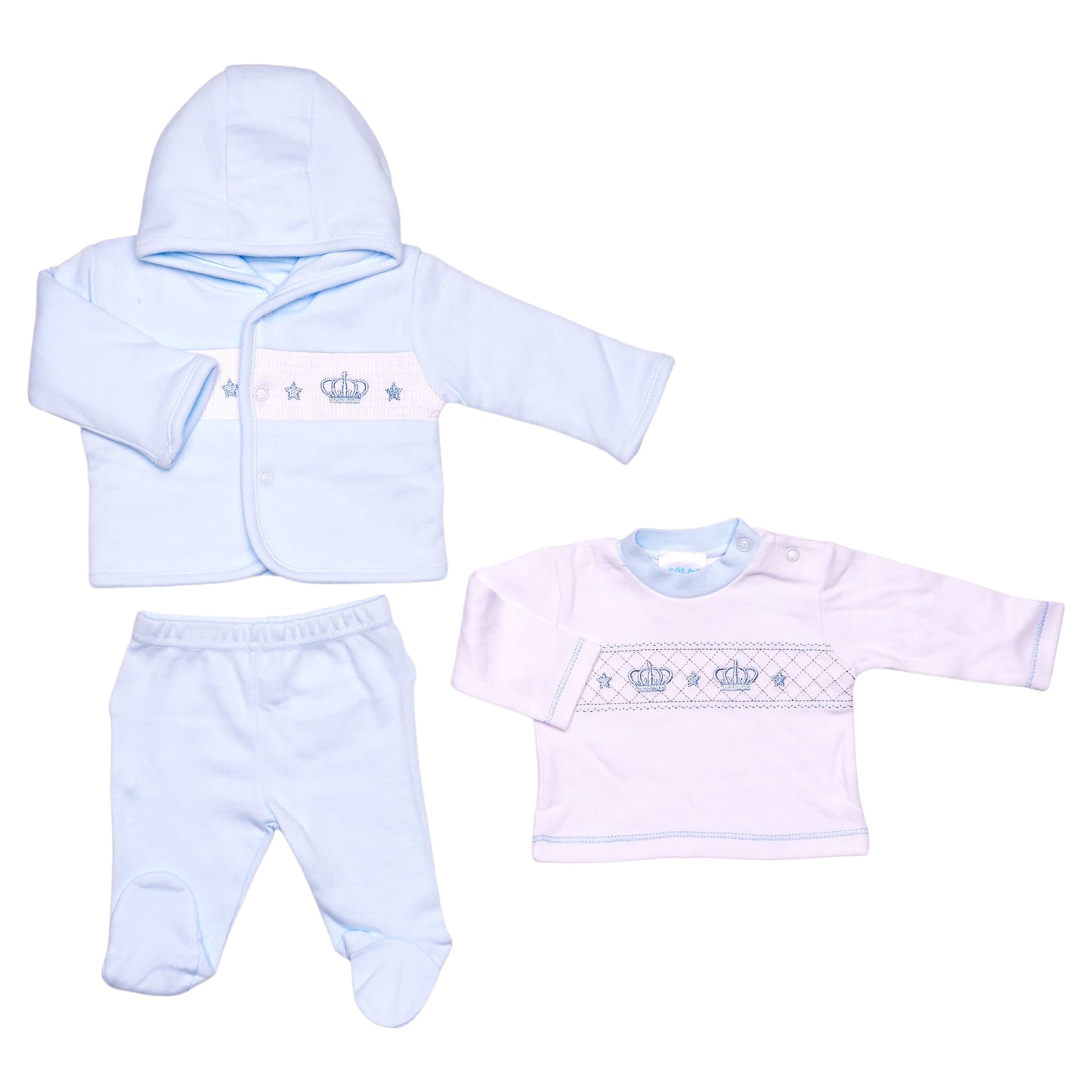 Prem Baby 3pc Smocked Jacket Set - Crown (3-8lbs) (PK12) 40JTC9758