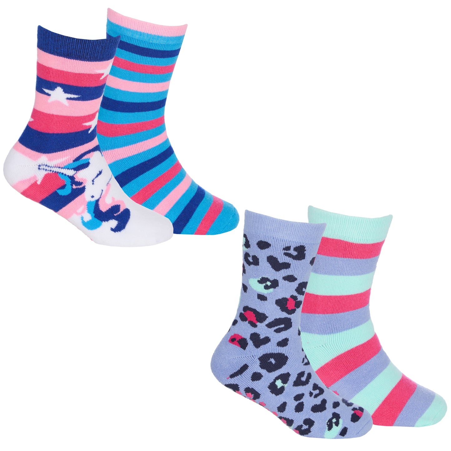 Girls 2pk Boxed Terry Slipper Socks - (PK12) (6-3.5) 43B870