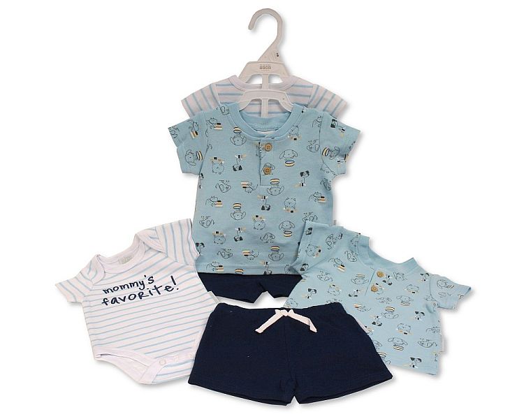 Baby Boys 3 pcs Shorts Set - Puppy (0-9 Months) (PK6) Bis-2120-6355