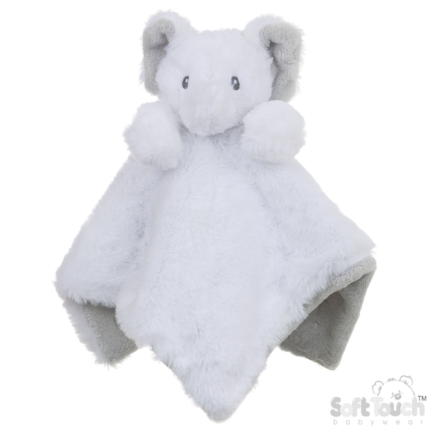 Baby Plush Comforter - White Elephant (36x36CM) (PK6) BC72