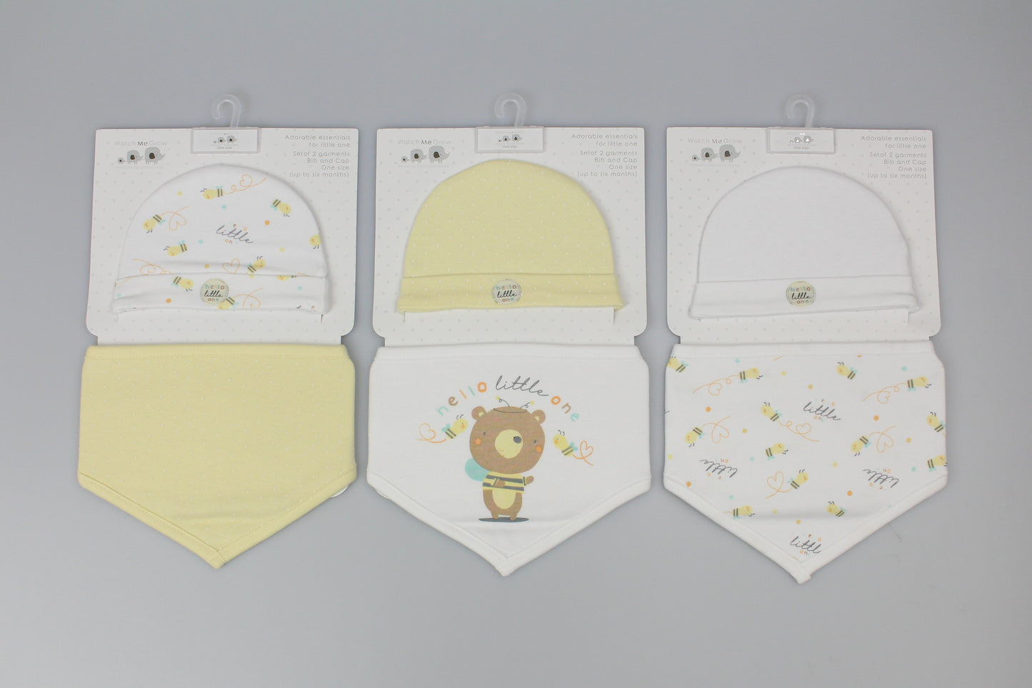 Baby Cotton Bib & Cap Gift Set - Hello Little One - (OneSize) (PK6) H13735