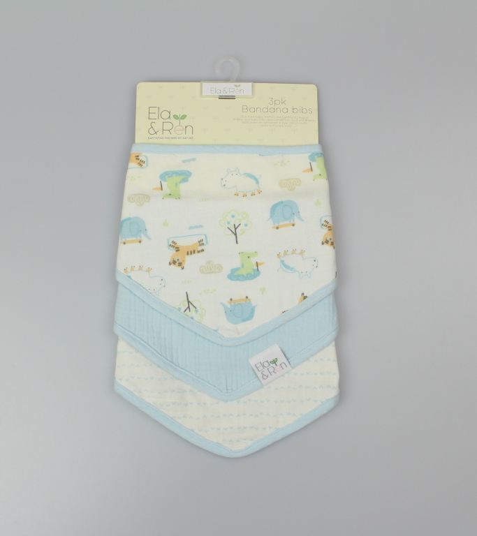 3pk Bandana Bibs Set - Aqua - (OneSize) (PK6) J14023