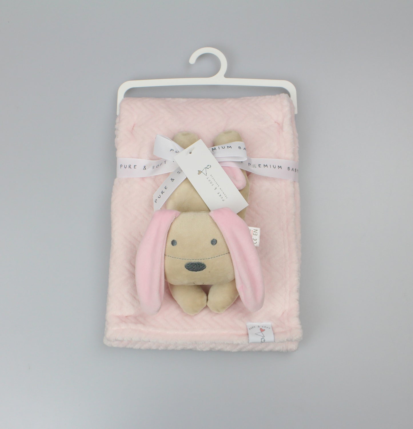 Plush Blanket and Rattle Set - Pink Pup (75x100cm) (PK6) J14037