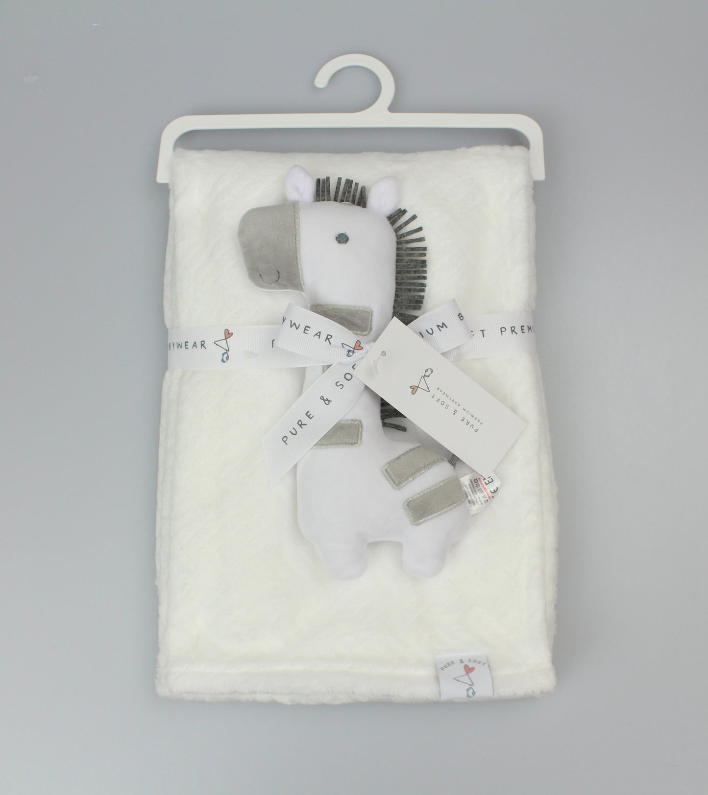 Plush Blanket and Rattle Set - Zebra (75x100cm) (PK6) J14041