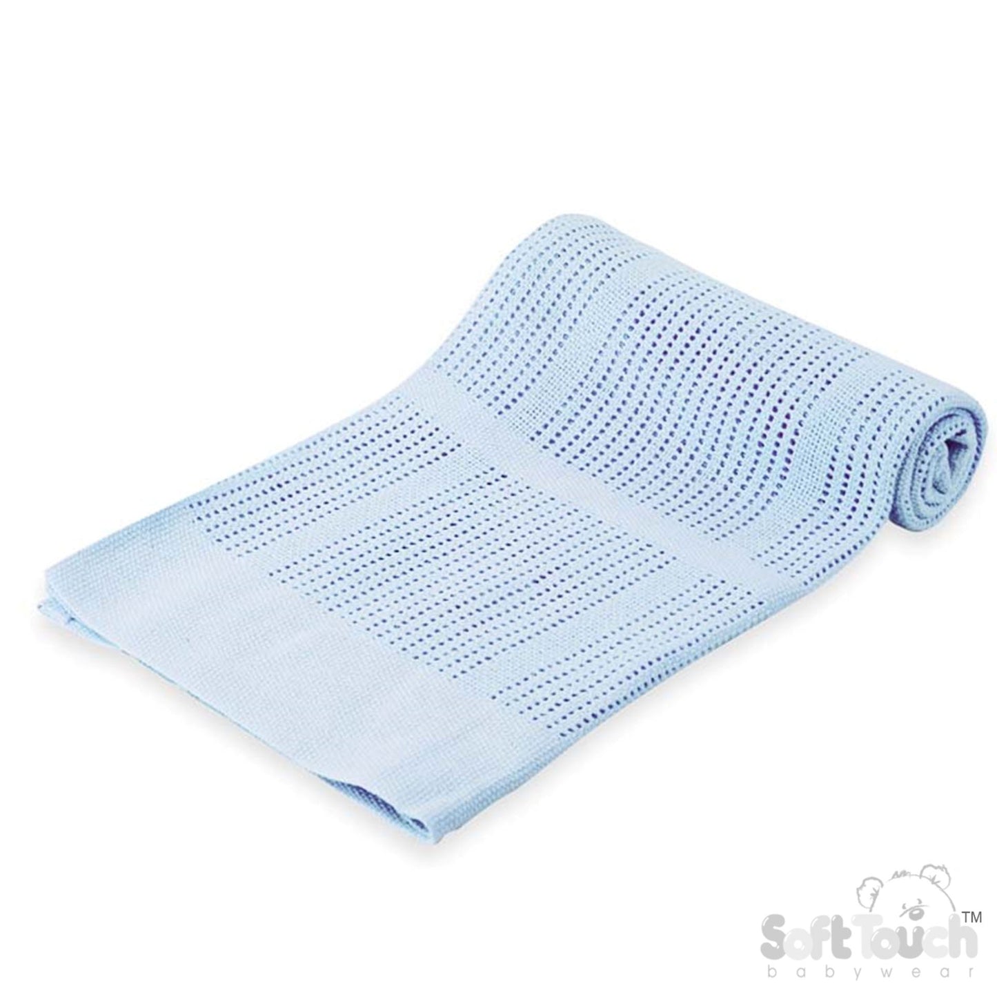 Cotton Cellular Blanket - Blue (70x90cm) (PK6) CBP51-B