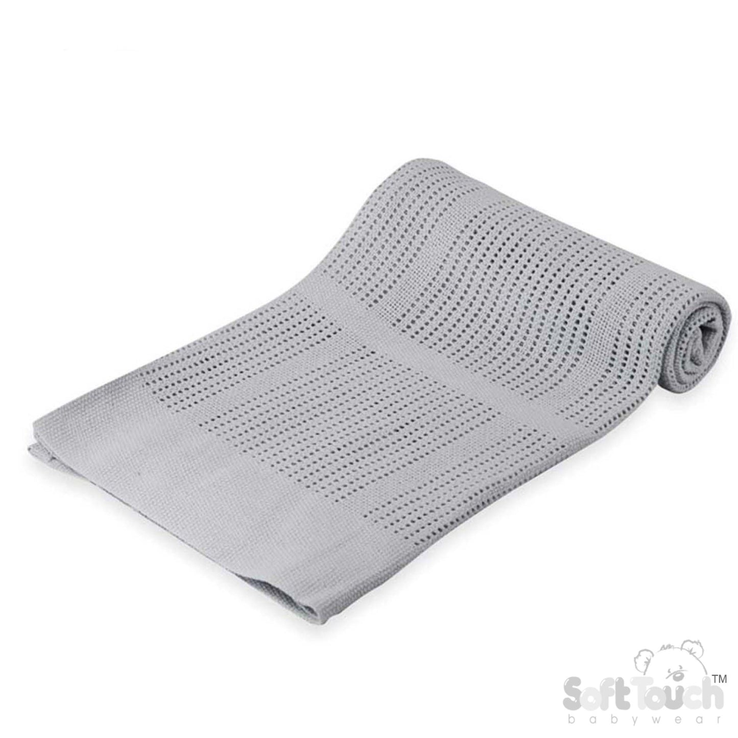 Cotton Cellular Blanket - Grey (70x90cm) (PK6) CBP51-G