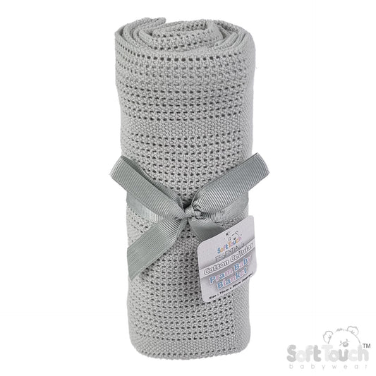 Cotton Cellular Blanket - Grey (70x90cm) (PK6) CBP51-G