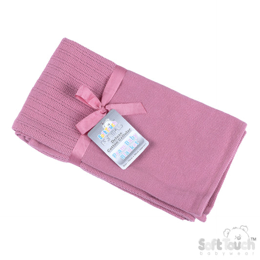 Deluxe Personalisation Cotton Cellular Blanket - Dusty Pink (PK6) (70x90cm) CBP60-DP*