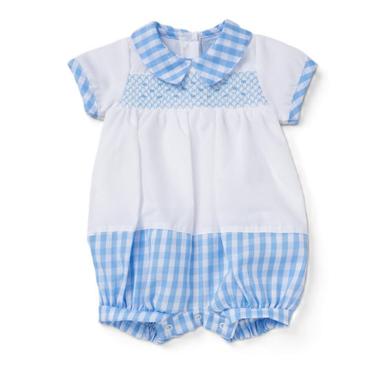 BABY BOYS GINGHAM ROMPER (PK 6) (0-9 M) D06457
