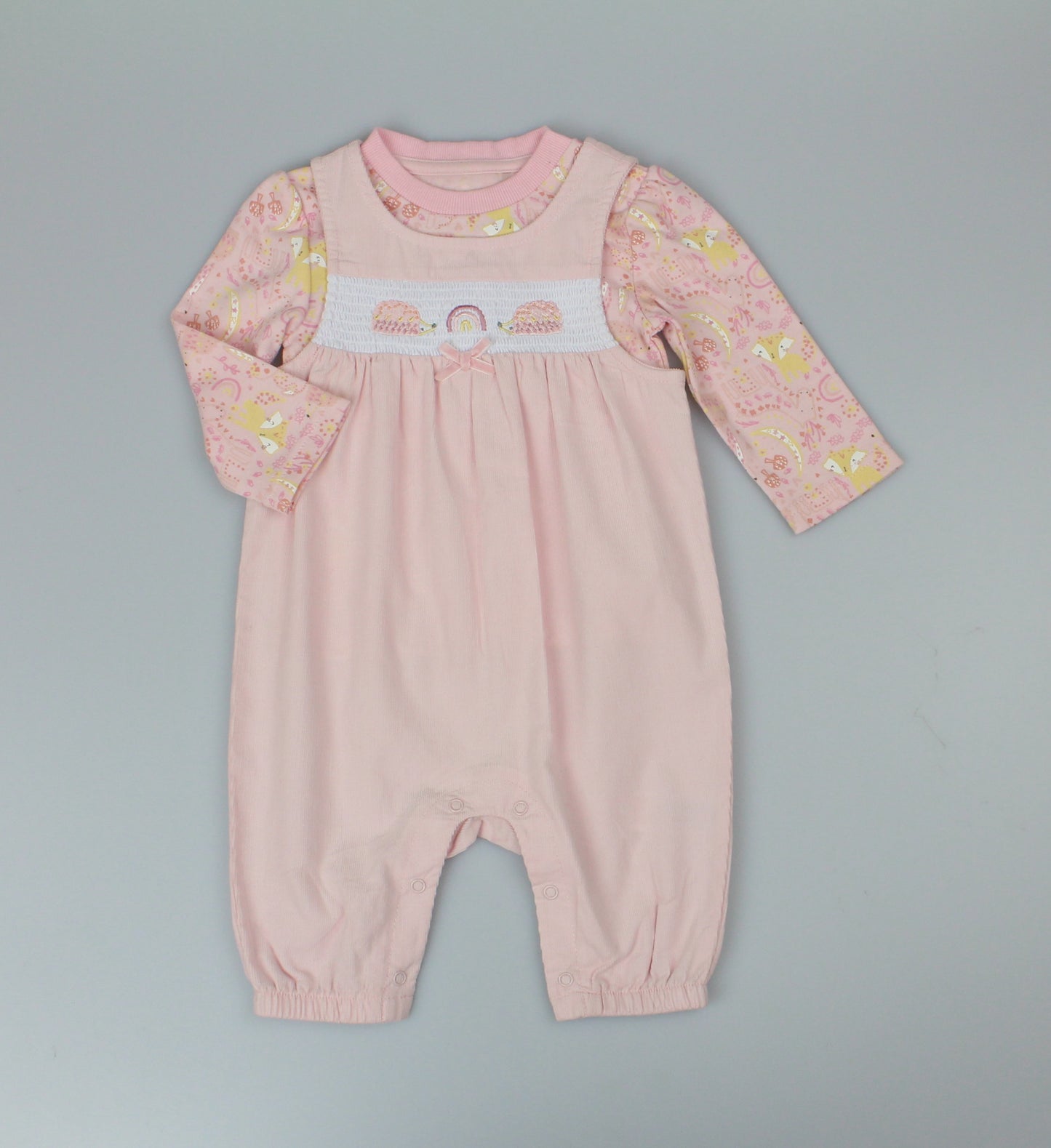 2pc Cord Dungaree Set - HedgeHog (0-9m) (PK6) H13545