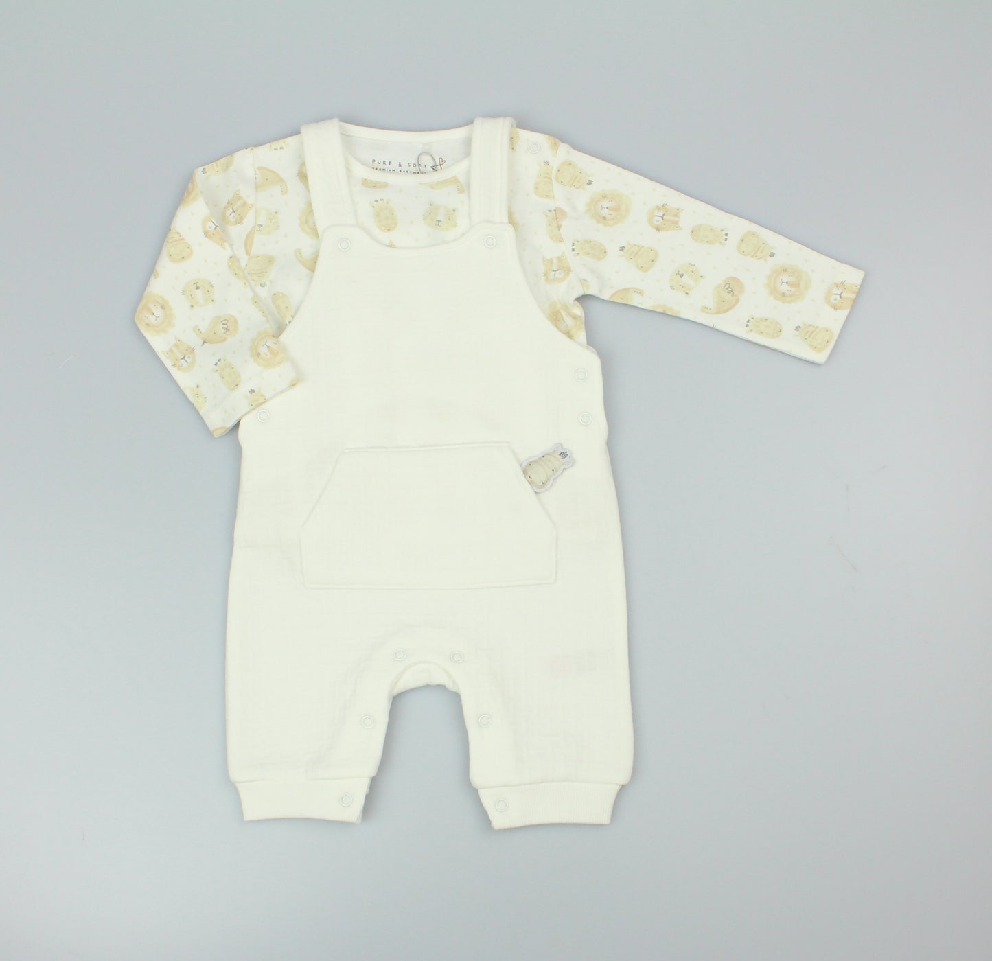 Baby Quilted Dungaree Set - Cream (0-9m) (PK6) M15961