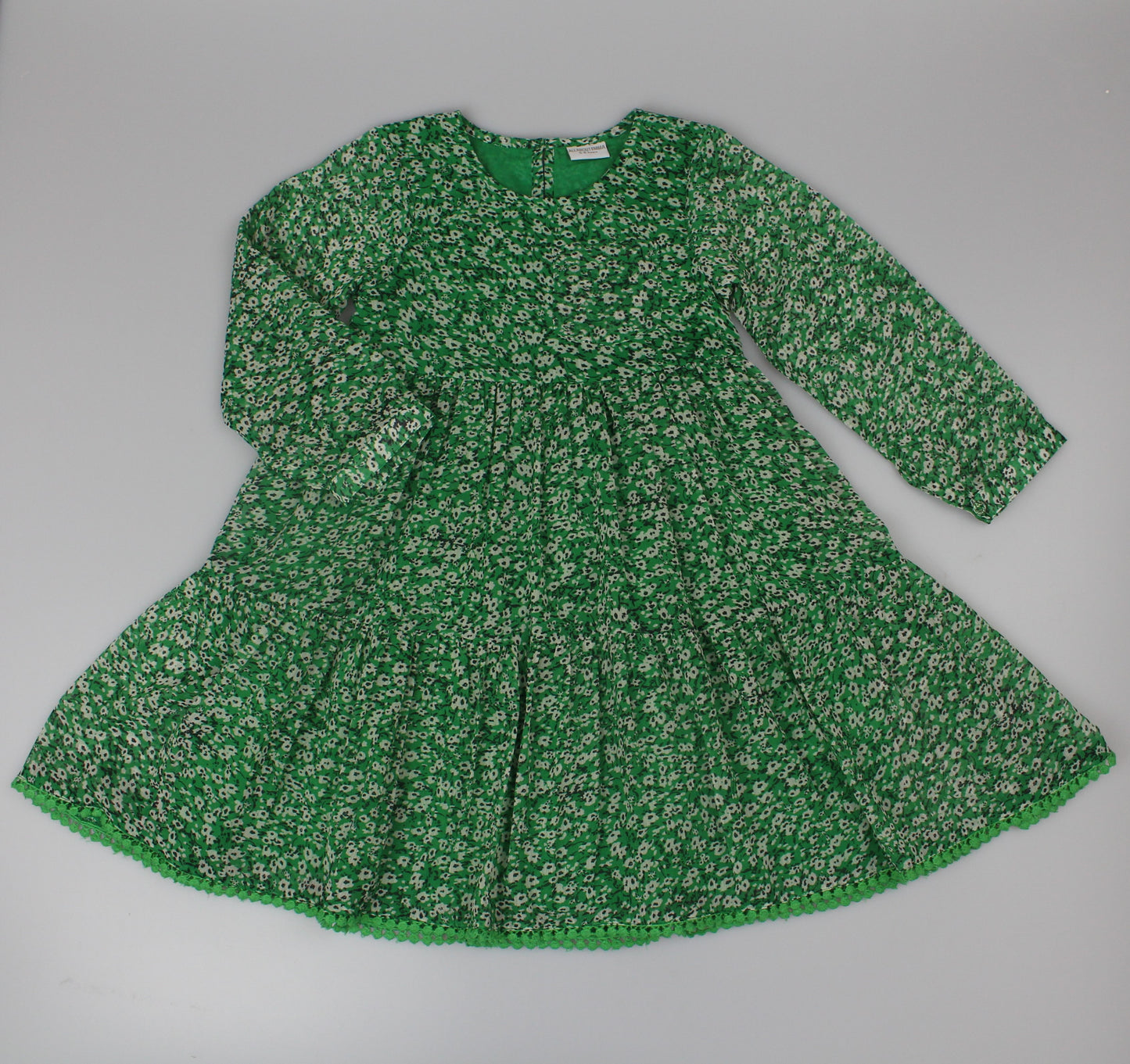 Girls Long Sleeved Dress - Green Floral (3-8y) (PK6) H53595