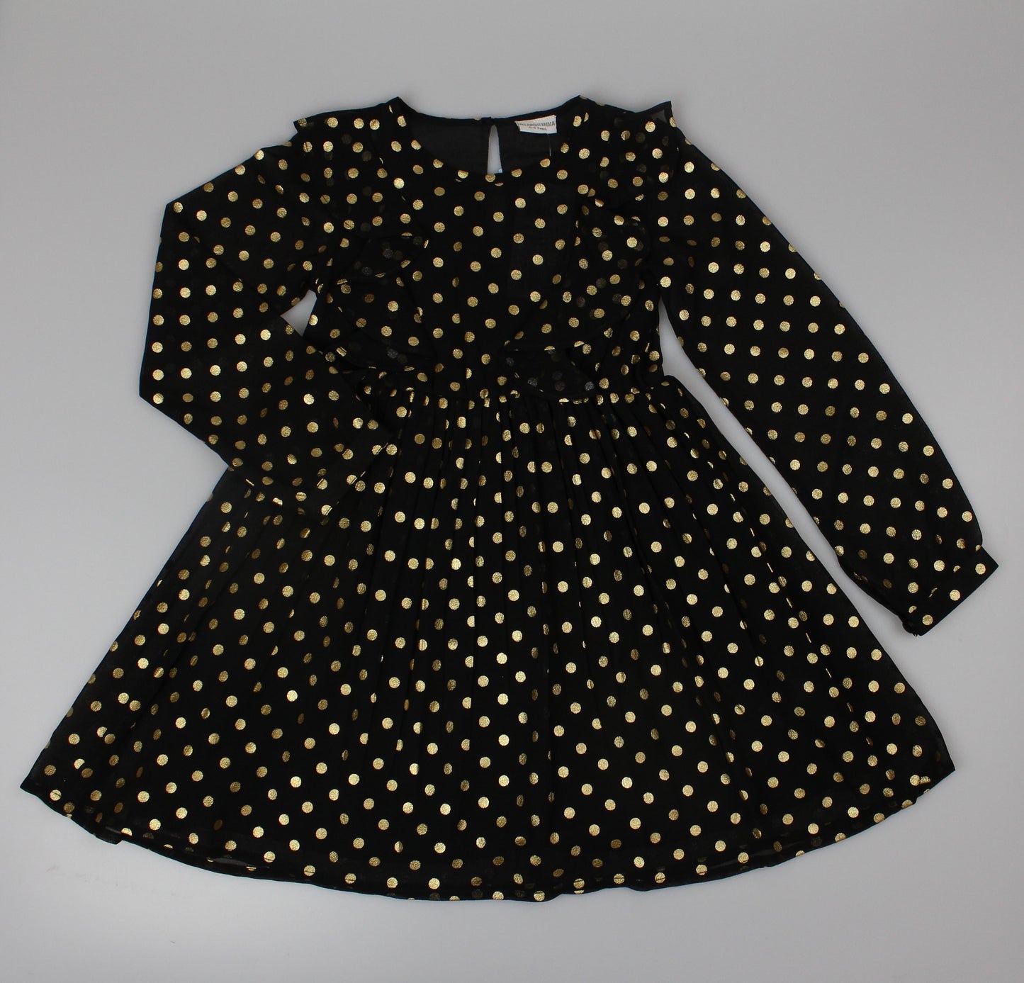 Girls Long Sleeved Dress - Gold Polka (3-8y) (PK6) H53596