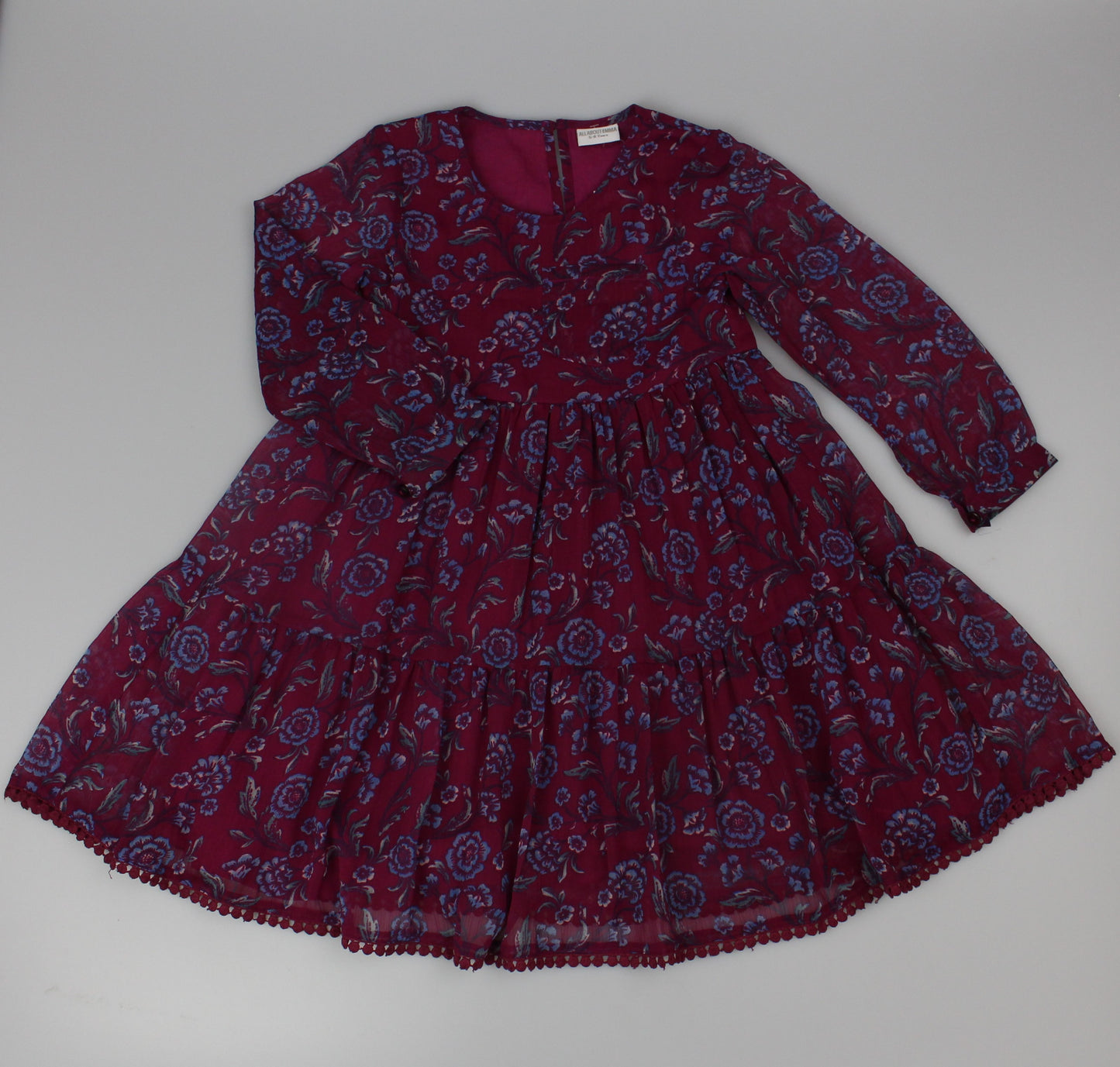 Girls Long Sleeved Dress - Maroon (3-8y) (PK6) H53597