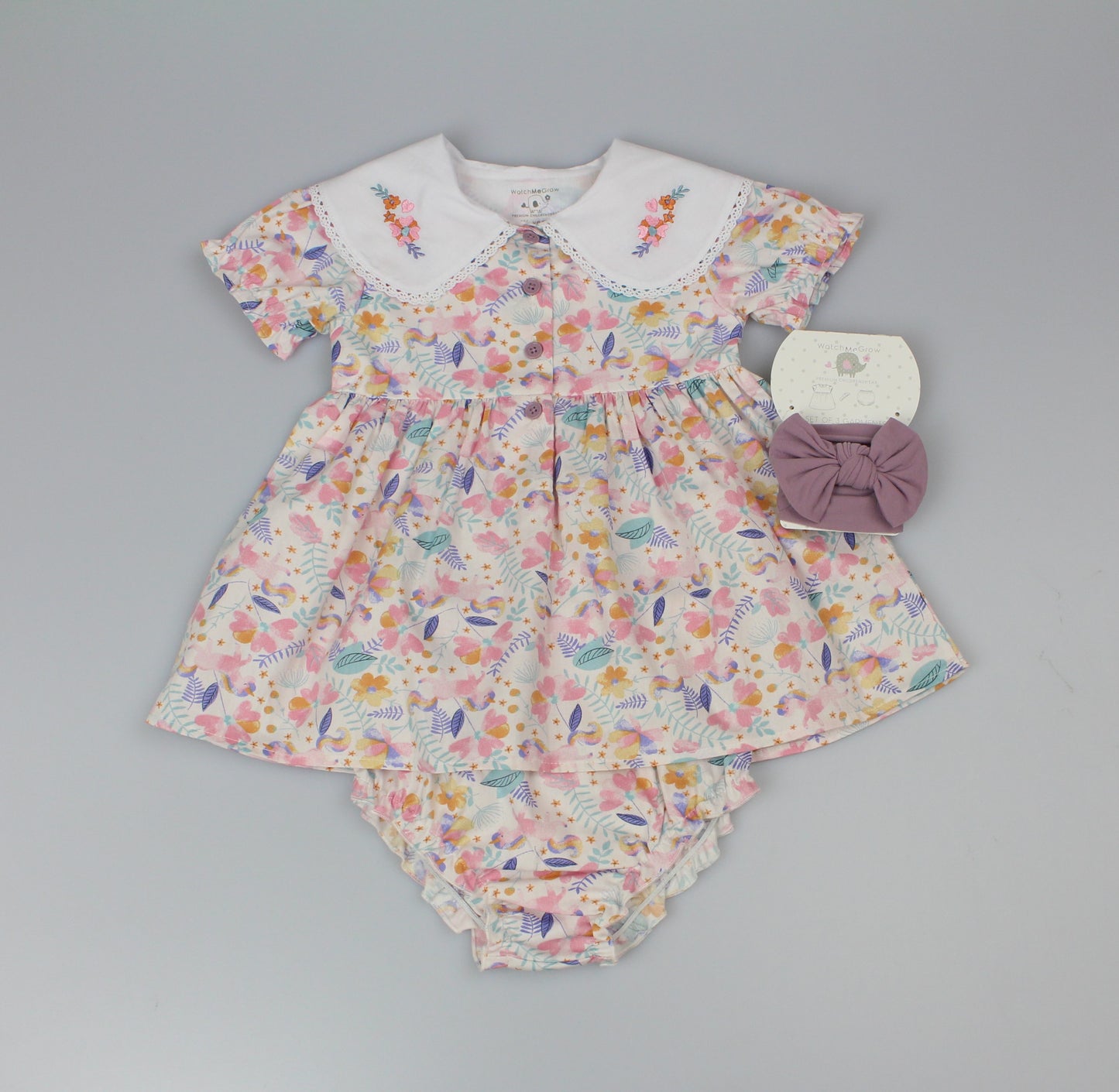 Baby Girls All Over Print Lined Dress, Pant & Headband (1-2 Years) (PK6) J33978