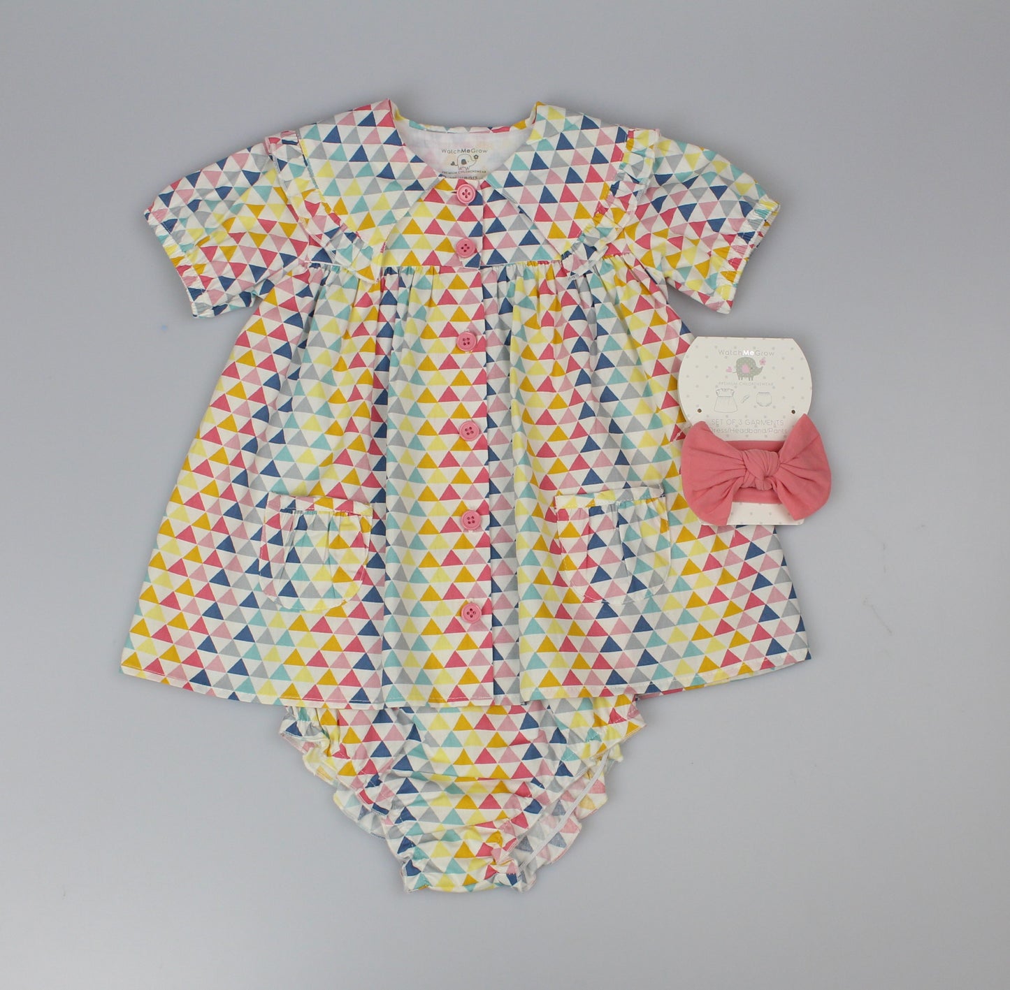 Baby Girls All Over Print Lined Dress, Pant & Headband (1-2 Years) (PK6) J33979