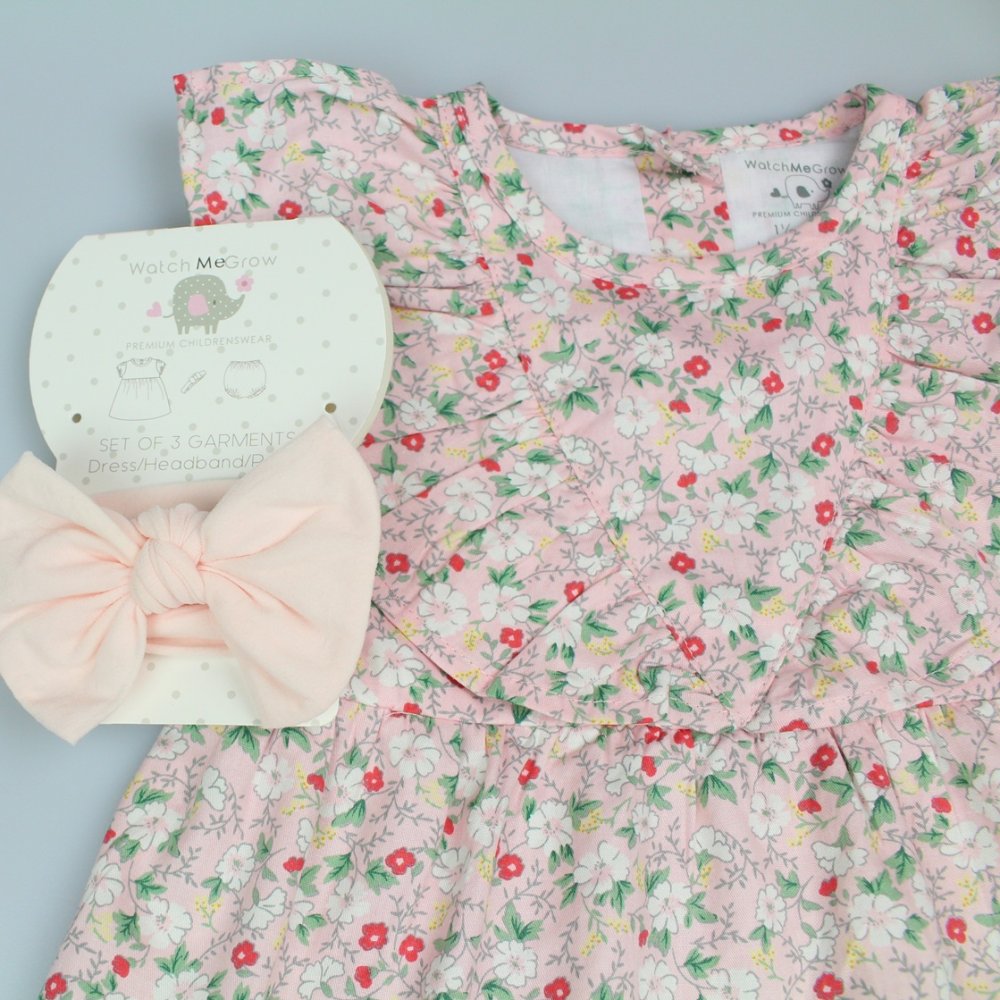 Baby Girls All Over Print Dress, Pant & Headband Set (Pack of 6) - M34306