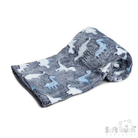 Baby Wrap - Blue/Dino (75x100cm) (PK6) FBP238B