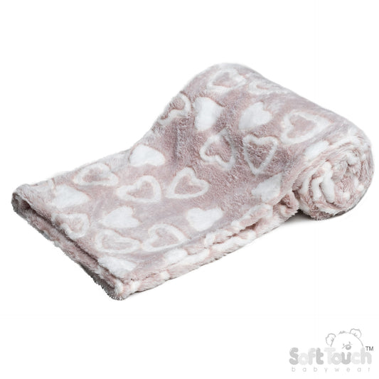 Baby Wrap - Coffee/Hearts (75x100cm)(PK6) FBP240COF