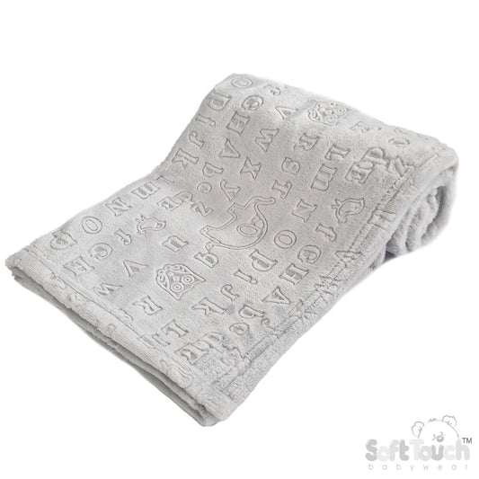 GREY ALPHABET EMBOSSED WRAP - (PK6) FBP300-BP-G
