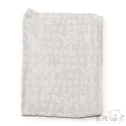 GREY ALPHABET EMBOSSED WRAP - (PK6) FBP301-G