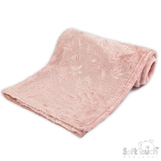 Embossed Wrap - Floral/Dusty Pink (75x100cm) (PK6) FBP305-DP