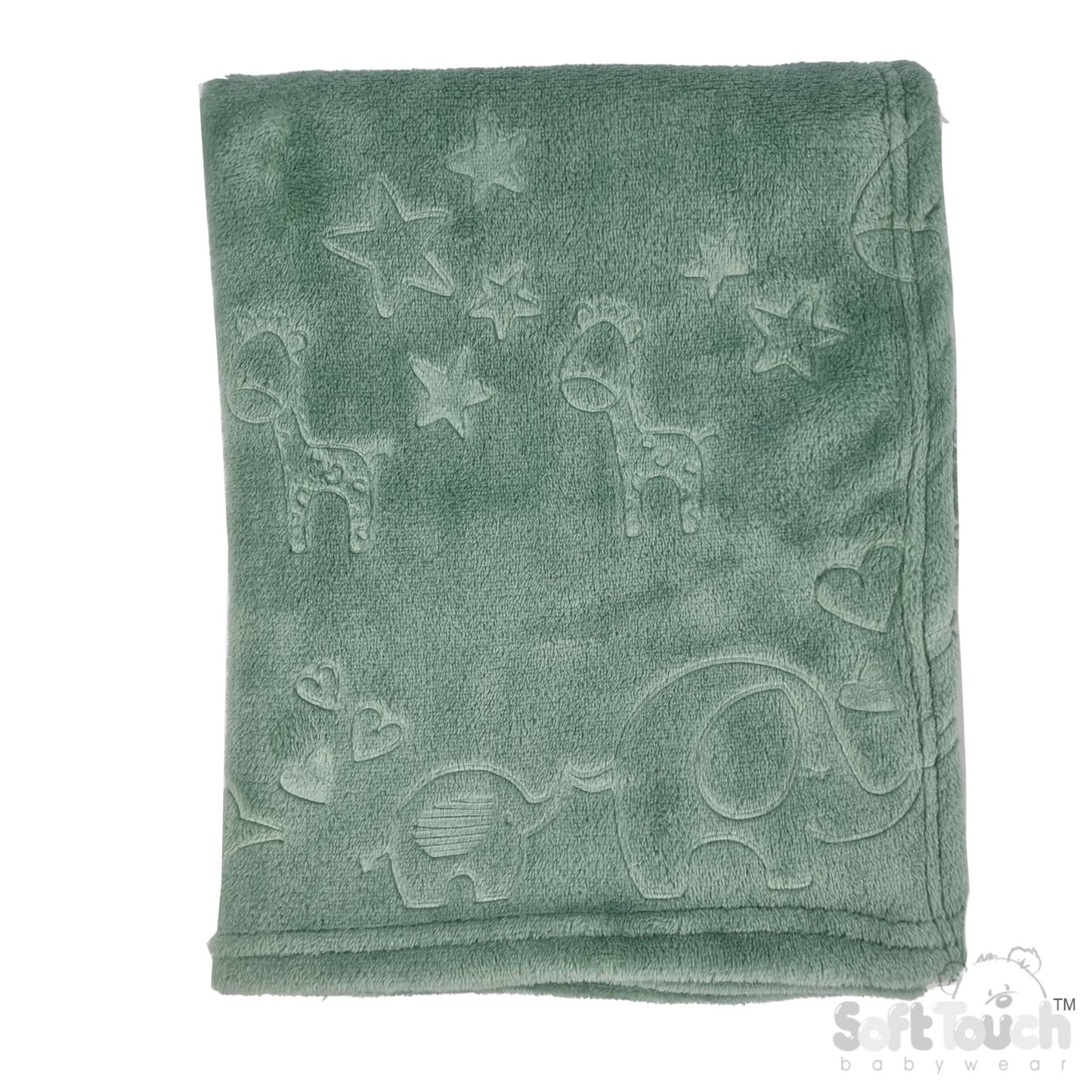 Embossed Wrap - Animals/Sage Green (75x100cm) (PK6) FBP305-SG
