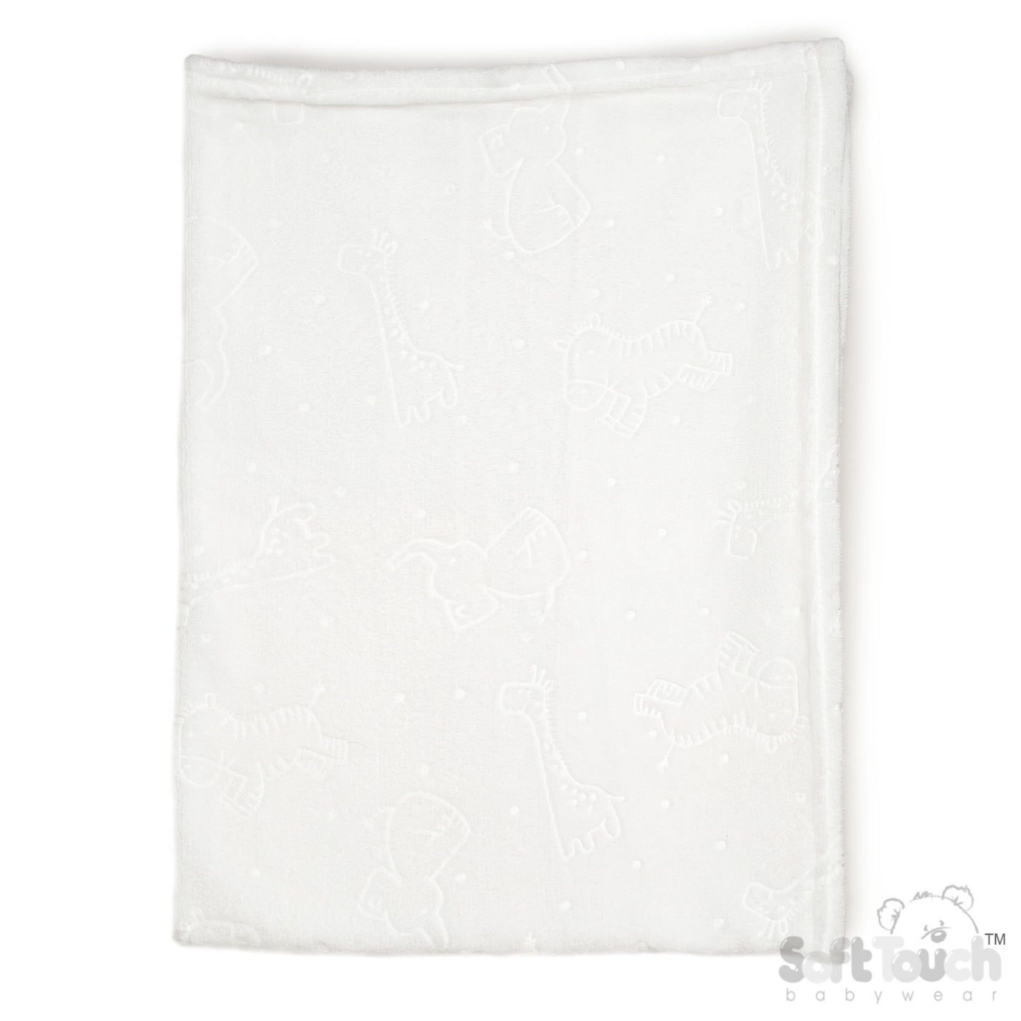 Embossed Wrap - Animals/White (75x100cm) (PK6) FBP305-W