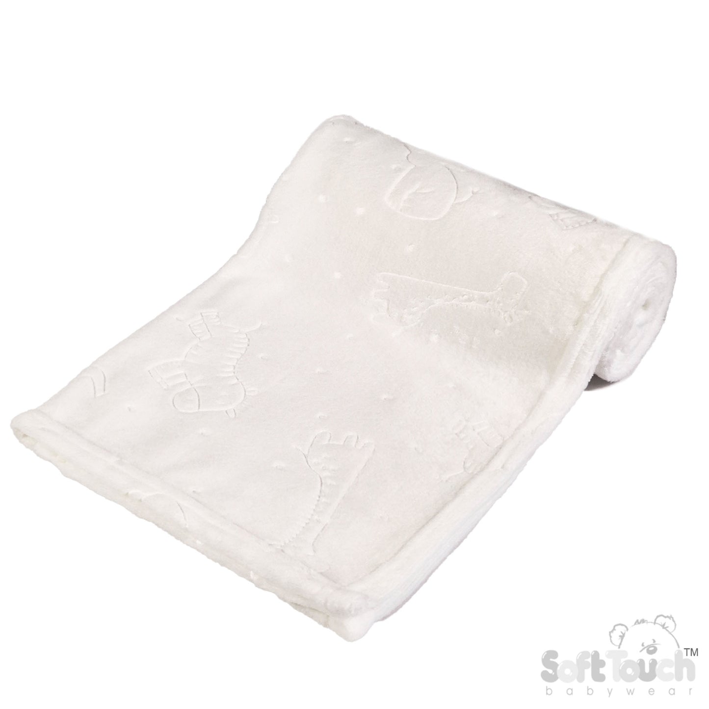 Embossed Wrap - Animals/White (75x100cm) (PK6) FBP305-W