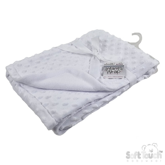 Bubble Fleece Back Wrap - White (PK1) FBP80-W