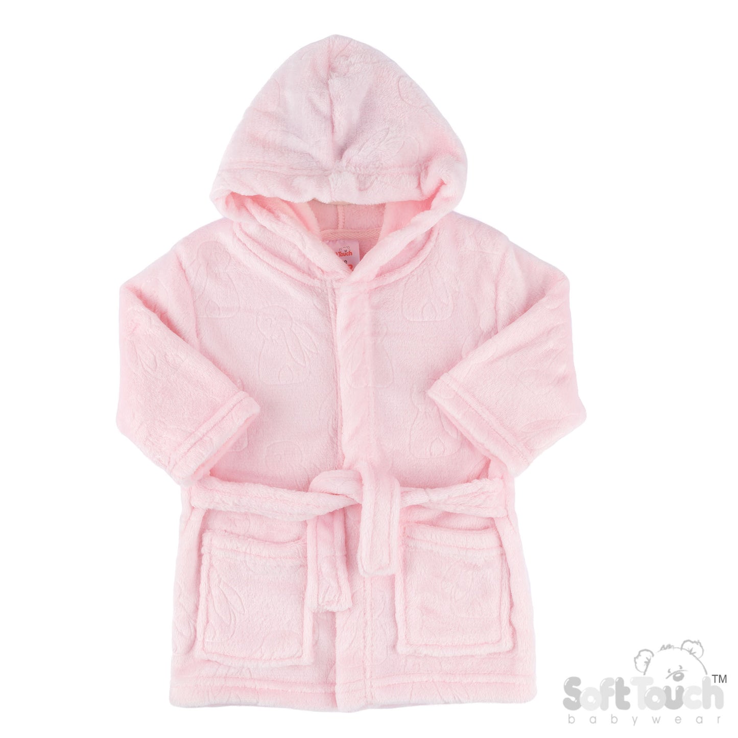 Embossed Hooded Robe - Pink/Bunny (6-12m) (PK4) FBR305P