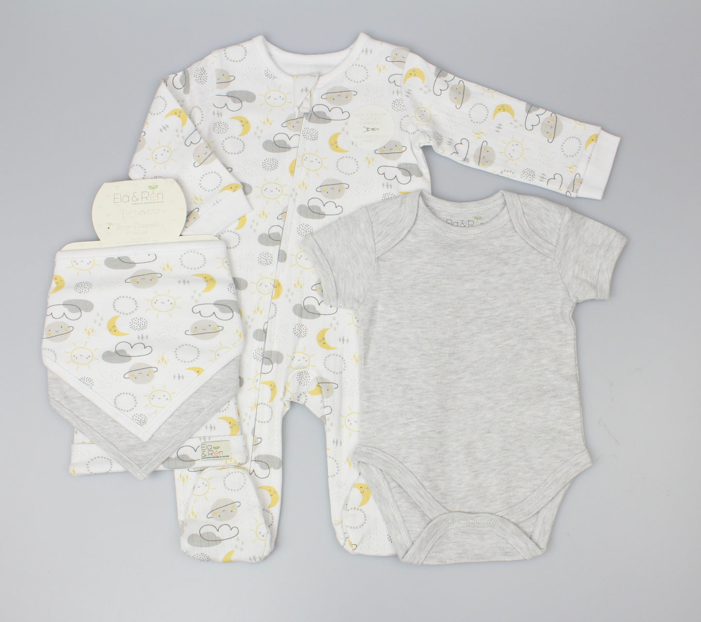 Ribbed 5pc Gift Set - Grey Sky (0-9M) (PK6) E13395