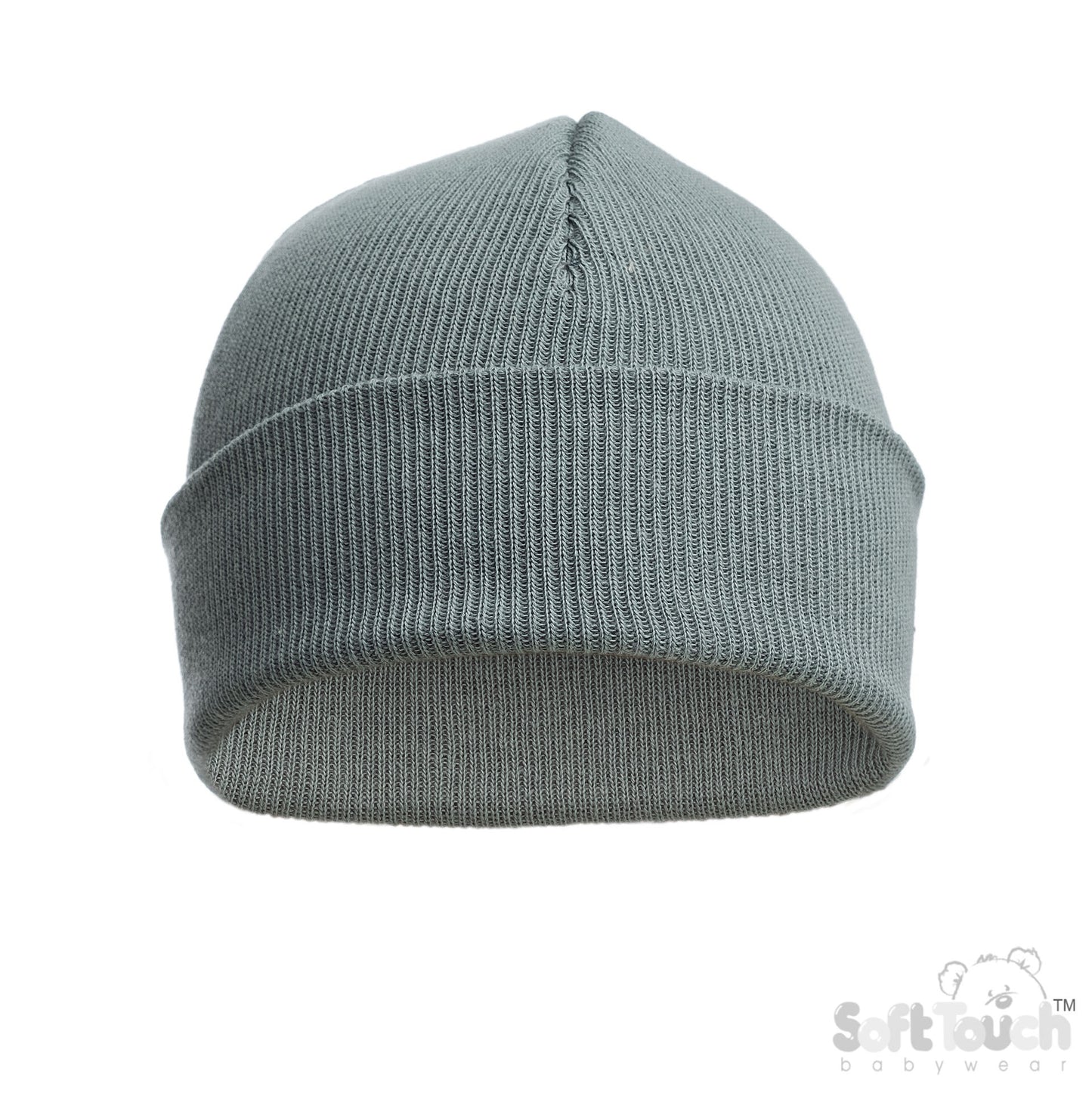 SAGE GREEN INFANTS COTTON BEANIE HAT (NB-12) (PK6) H704-C-SG