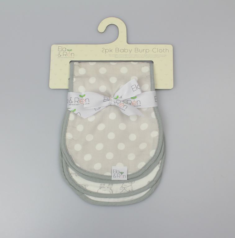 2pk Baby Burp Cloth - Sheep Grey - (OneSize) (PK6) J14032