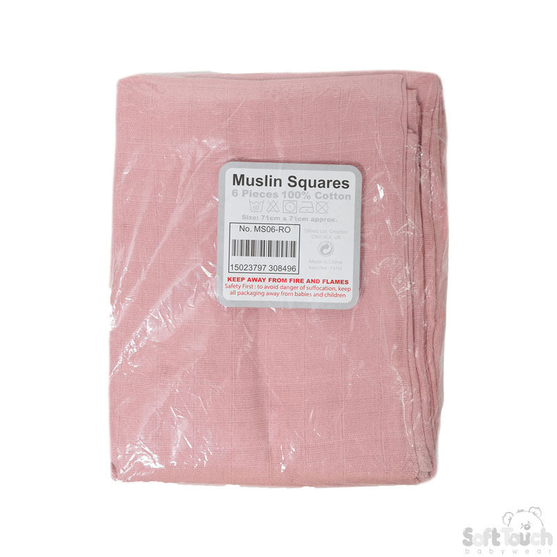 Rose Gold Muslin Squares (PK6) MS01-RO