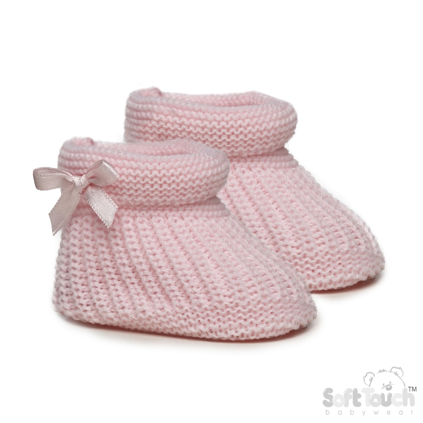 PINK ACRYLIC BOOTEES WITH BOW - S441P