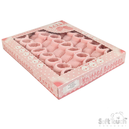 PINK ACRYLIC BOOTEES WITH BOW - S441P