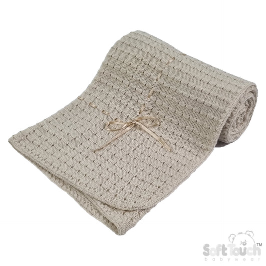 Coffee Waffle Shawl - Ribbon (95x95cm) (PK4) SH12-COF