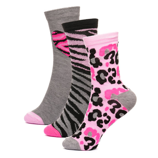 Girls 3pk Socks - Rainbow/Animals (PK12) (9-12 to 4-5.5) SK1199