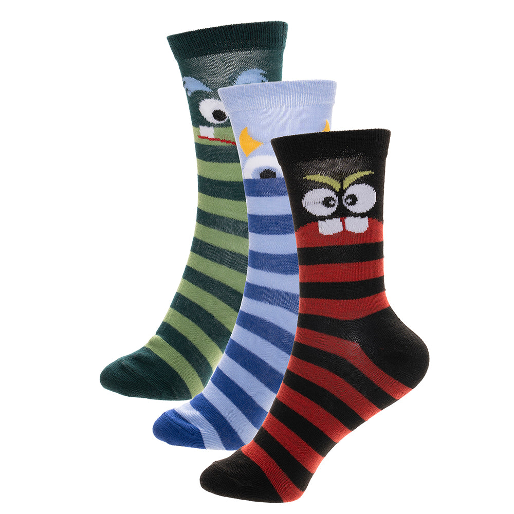 Boys 3pk Socks - Faces/Shark (PK12) (9-12 to 4-6) SK1399