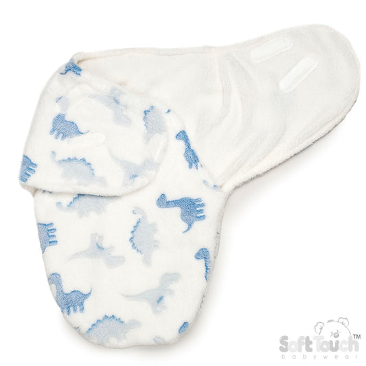 Swaddle Bag - White/Dino(NB-3m) (PK6) SW112W