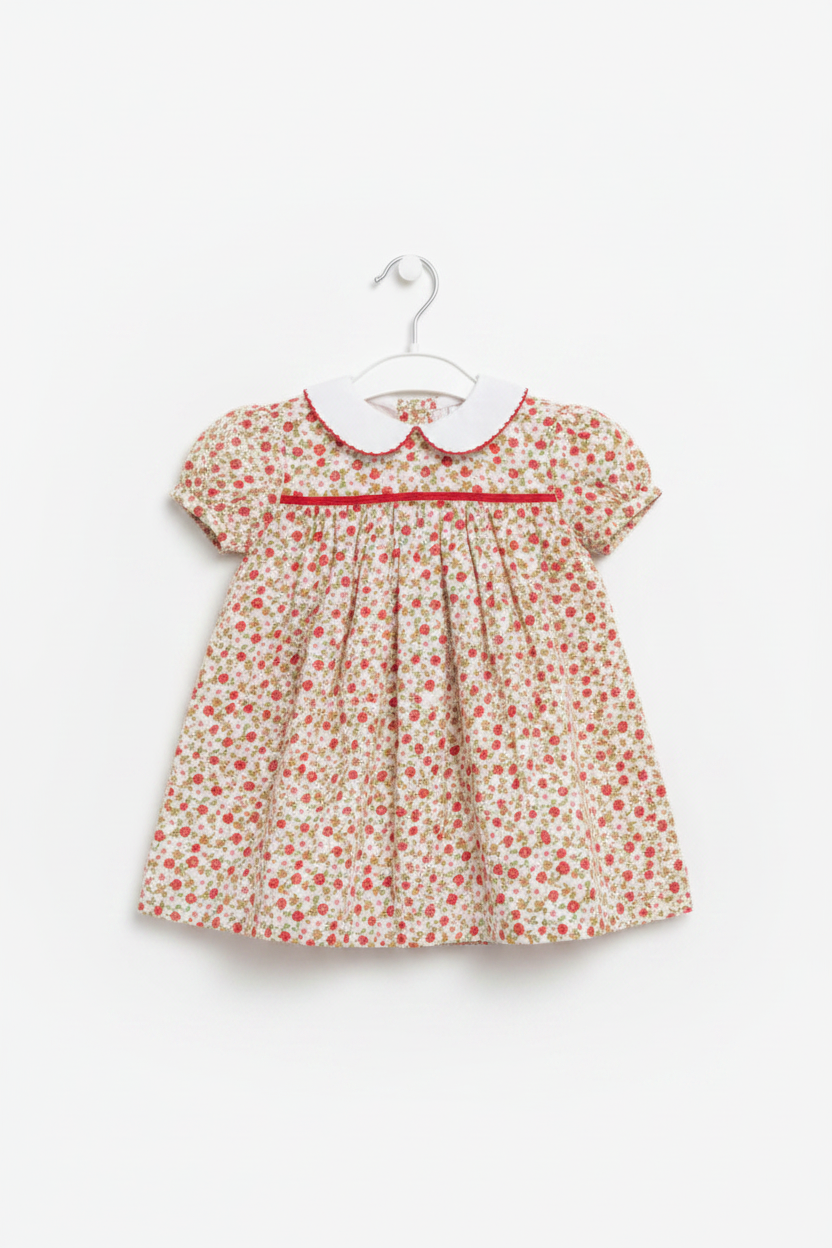 Baby Girls 3pc Dress, Pant & Headband Set - Floral/Red (1-2yrs) (PK6) - M34311